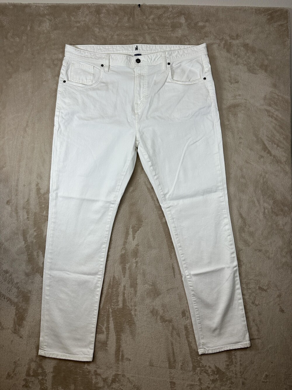 Johnnie-O Jeans Mens 40x32 White Straight Fit Stretch Denim 5-Pocket Casual